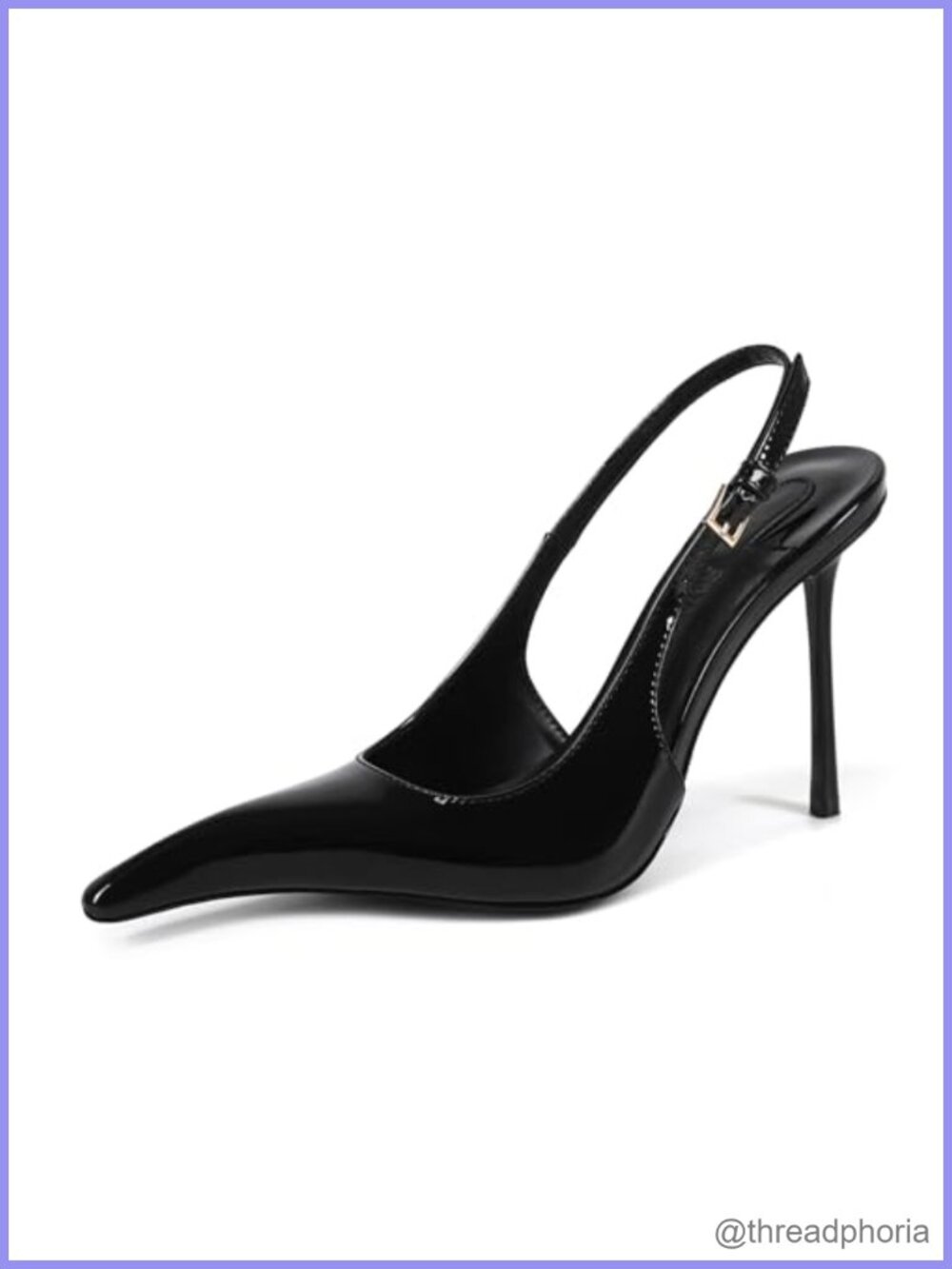 Pointed Toe Stiletto Heel Slingback Mule Sandals Faux Leather Evening Heels